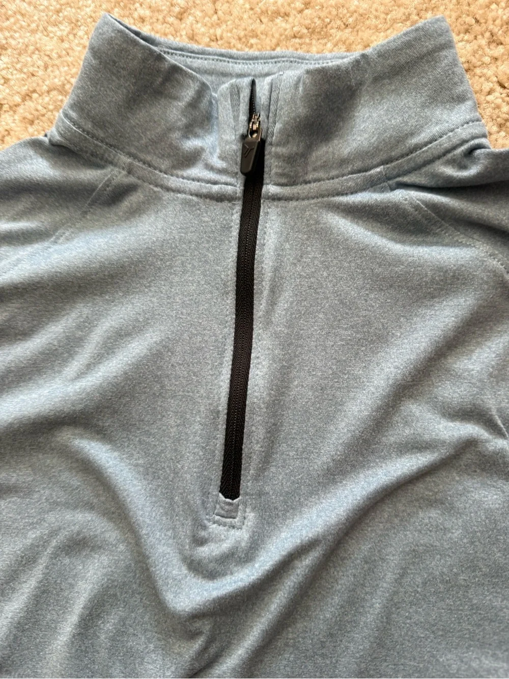 Boys Old Navy Active Heathered Blue Gray Quarter-Zip Pullover